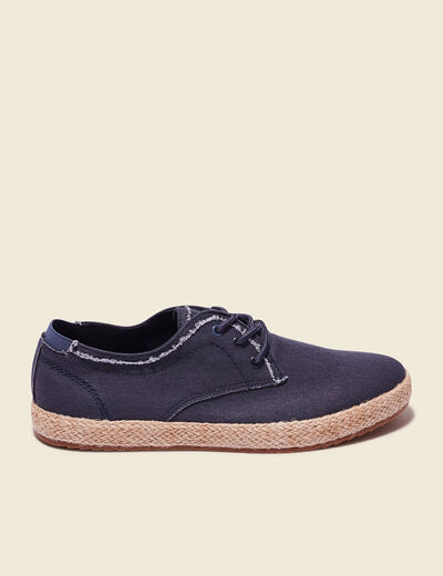 Espadrilles à lacets bleu marine homme