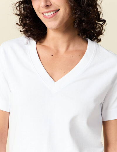 T-shirt manches courtes blanc femme