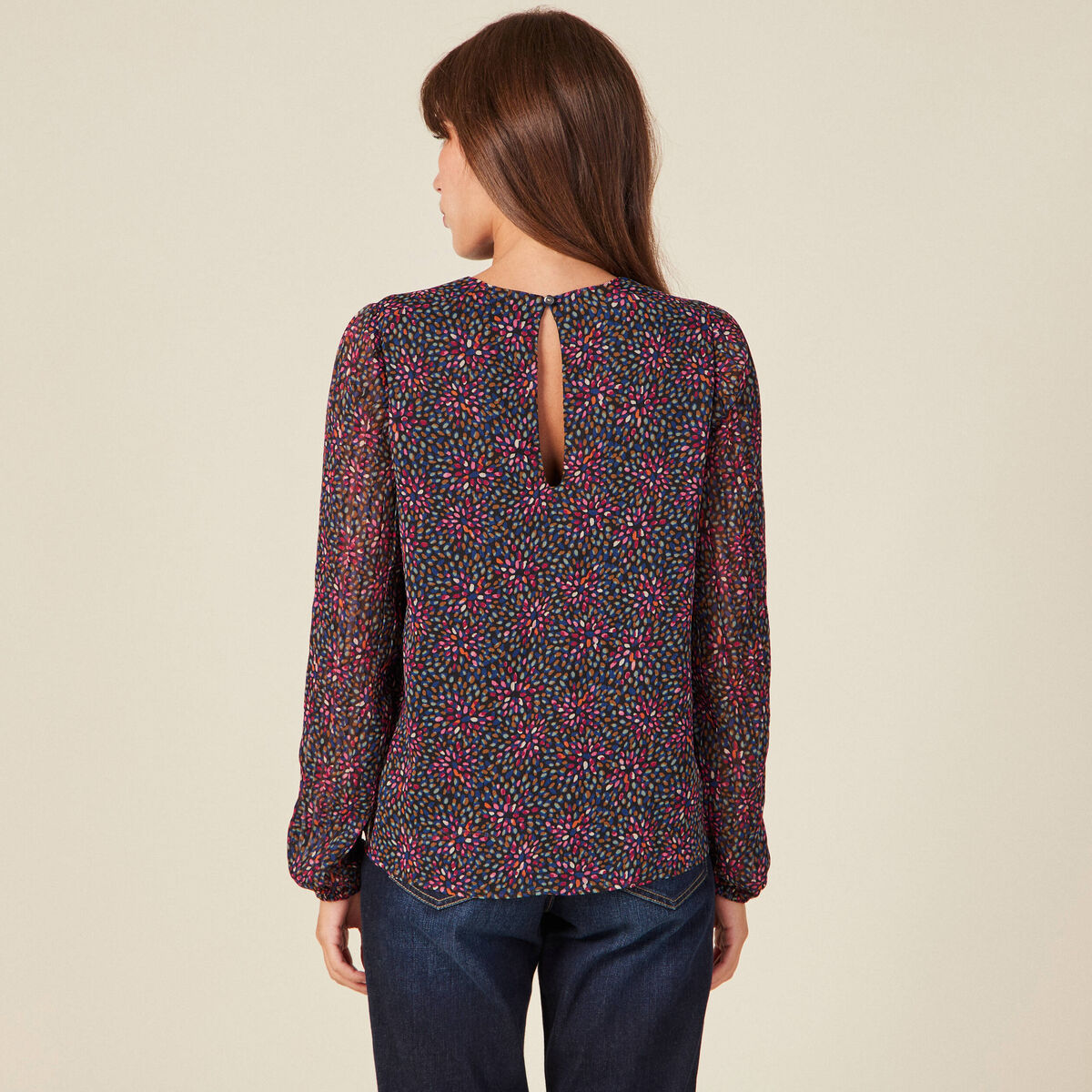 Blouse éco-responsable multicolore femme
