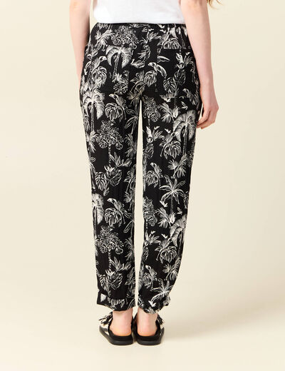 Pantalon carotte fluide noir femme
