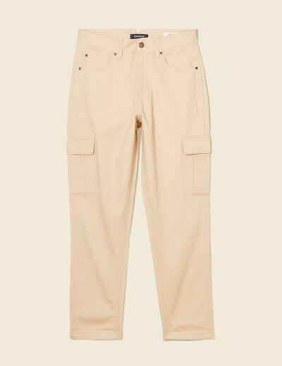 Pantalon cargo beige femme