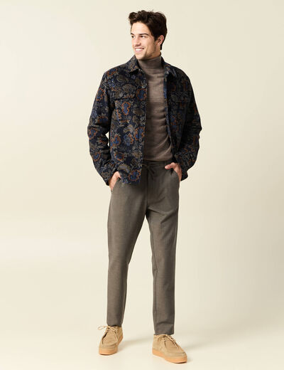 Pantalon chino jogger taupe homme