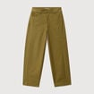 Pantalon coupe regular vert kaki femme