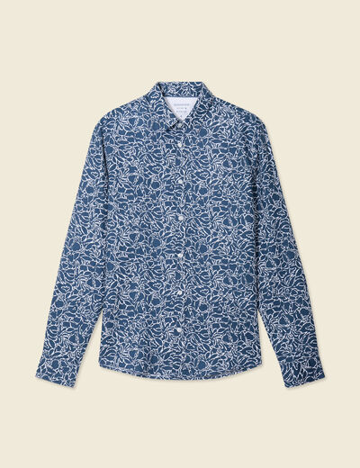 Chemise manches longues bleu homme