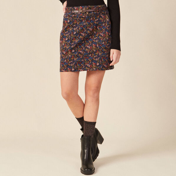 jupe droite eco responsable multicolore femme Jupe droite éco-responsable multicolore femme