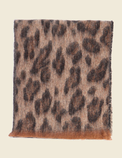 &Eacute;charpe fluide l&eacute;opard marron femme