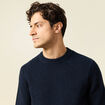 Pull col rond bleu marine homme