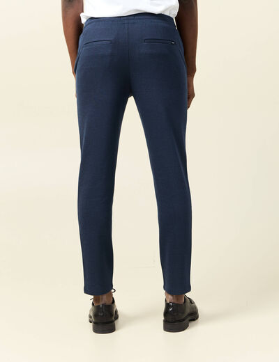 Pantalon jogger élastiqué bleu foncé homme