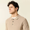 Polo manches longues gris homme