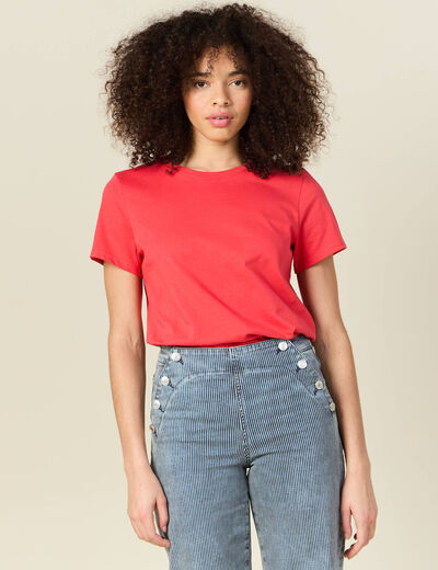 T-shirt éco-responsable rouge femme