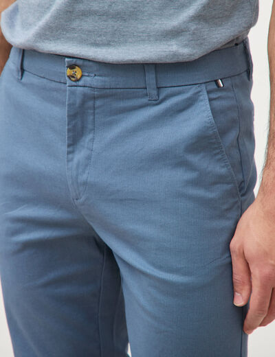 Pantalon chino slim bleu fonc&eacute; homme