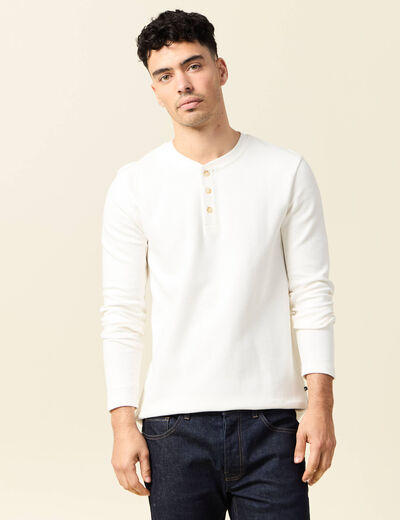 T-shirt manches longues ecru homme