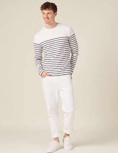 T-shirt manches longues ecru homme