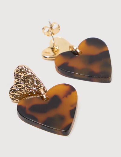Boucles d'oreilles marron femme