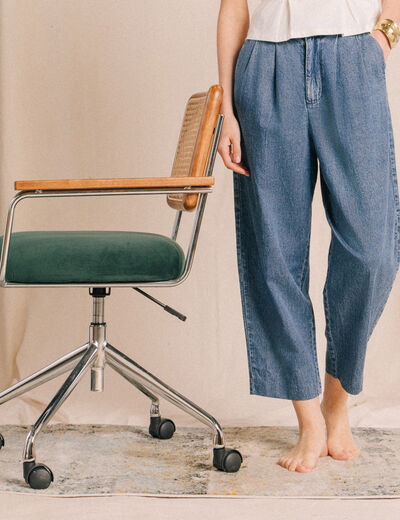 Jeans slouchy taille haute denim used femme