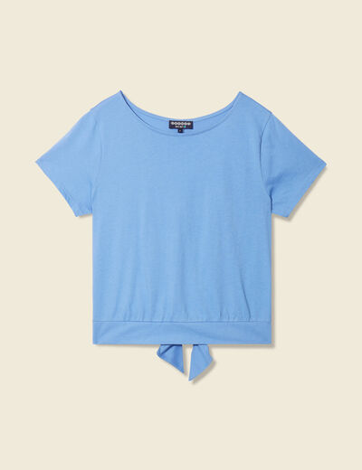 T-shirt manches courtes bleu lavande femme