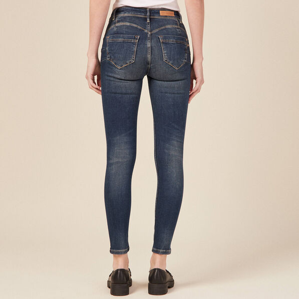 Jeans skinny push up 7/8ème denim brut femme