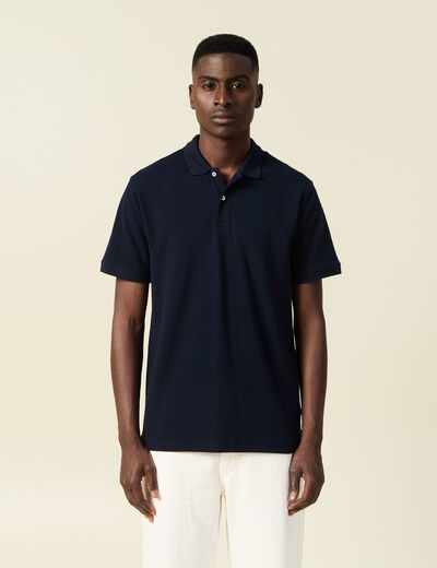Polo éco-responsable bleu marine homme