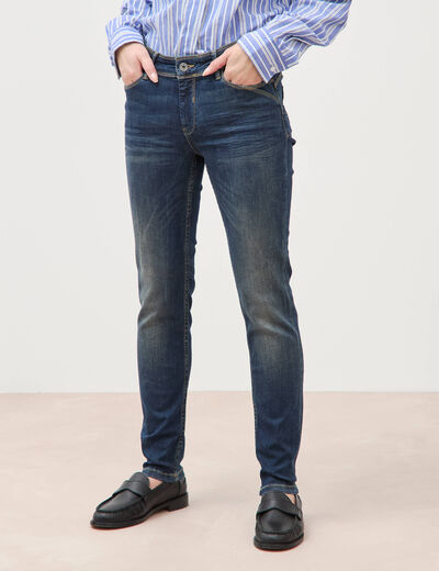 Jeans skinny push up 7/8&egrave;me denim brut femme
