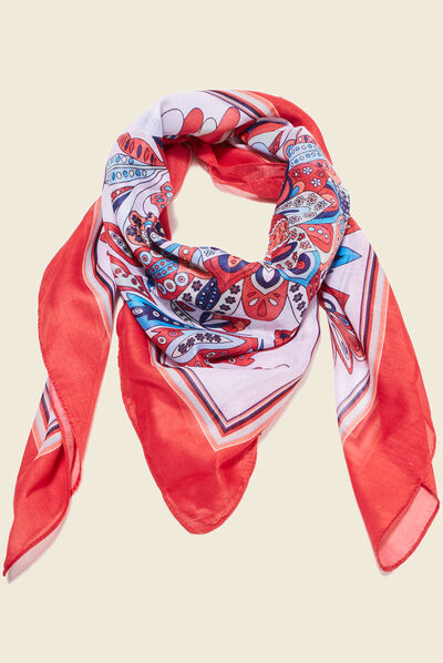Foulard rose fushia femme