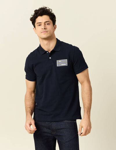 Polo manches courtes bleu marine homme
