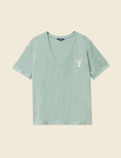 T-shirt manches courtes vert pastel femme