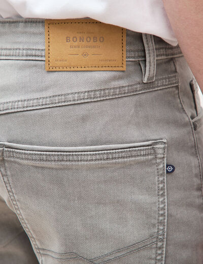 Bermuda en jeans denim gris homme