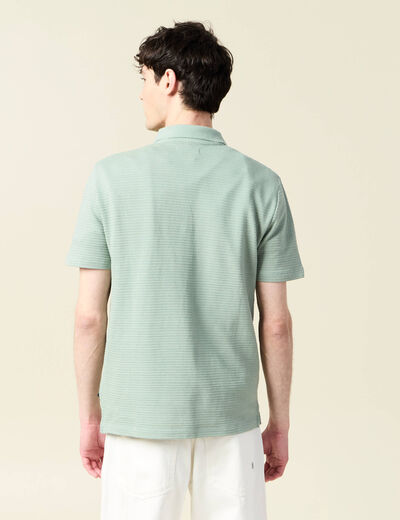 Polo manches courtes en coton vert olive homme