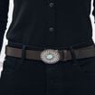Ceinture en cuir western marron foncé femme