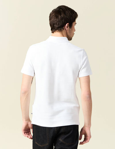 Polo manches courtes blanc homme