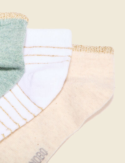 Lot 3 paires chaussettes vert olive femme