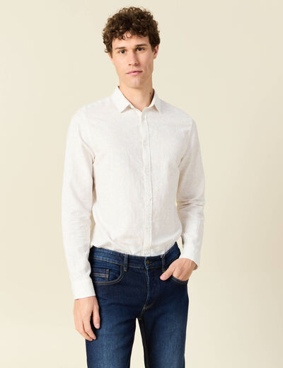 Chemise manches longues blanc homme
