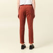 Pantalon chino cigarette rouge foncé femme