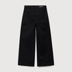 Jeans large taille haute denim noir femme