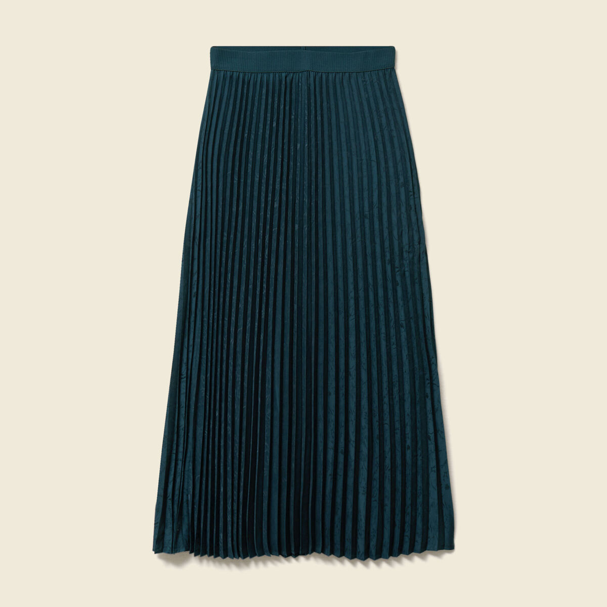 Jupe satin&eacute;e bleu canard femme