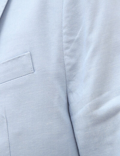 Blazer manches longues col classique bleu gris homme