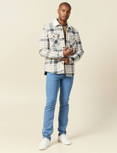 Surchemise col aviateur gris homme