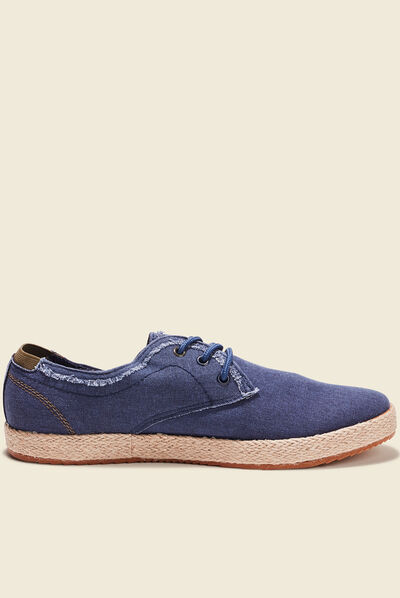 Espadrilles plates bleu marine homme