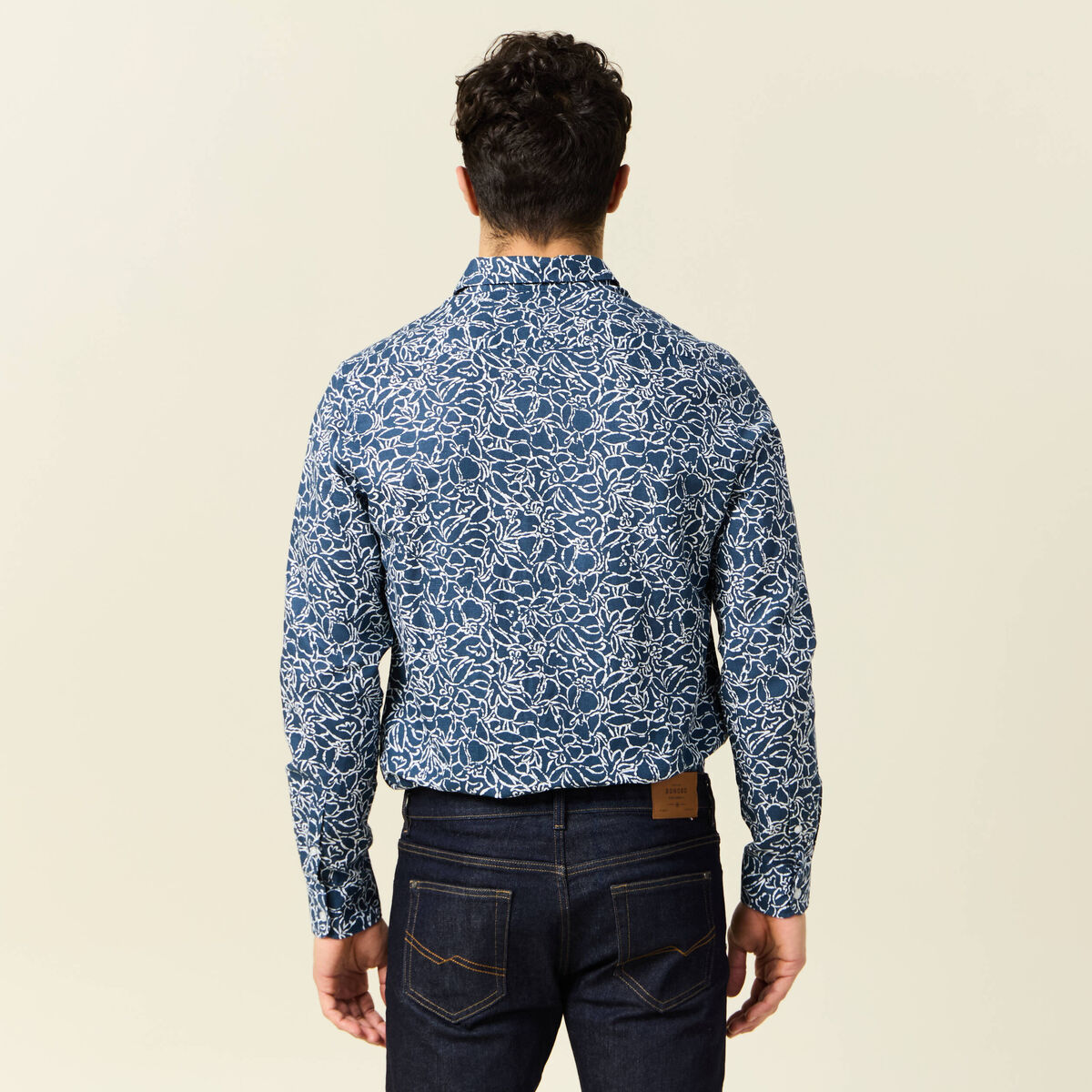 Chemise manches longues bleu homme