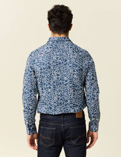 Chemise manches longues bleu homme