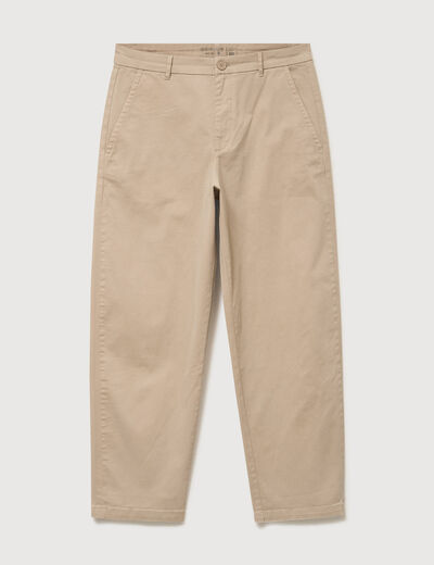 Pantalon coupe large beige homme