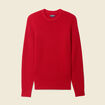 Pull manches longues col rond rouge fonc&eacute; homme