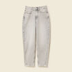 Jeans barrel slouchy taille haute 7/8ème denim gris clair femme