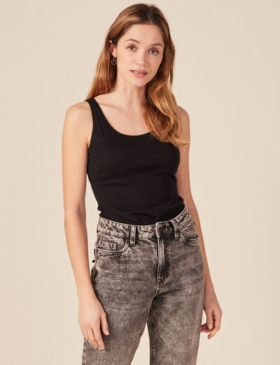Débardeur femme uni col arrondi Instinct noir femme