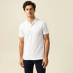 Polo cintré manches courtes en coton ecru homme