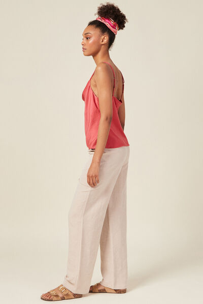 Caraco satin éco-responsable terracotta femme