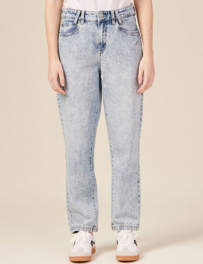 Jeans boyfriend 7/8ème denim snow bleu femme