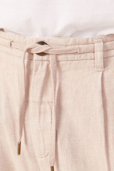 Pantalon chino à coulisse beige homme
