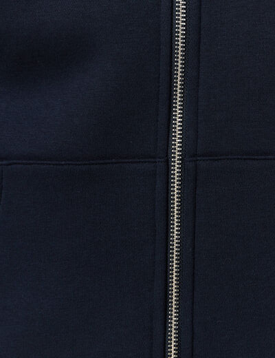 Sweat &agrave; capuche manches longues bleu marine homme