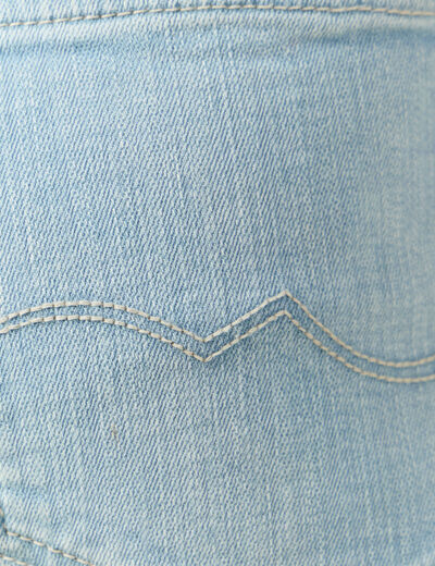 Jeans slim taille haute 7/8ème denim bleach femme